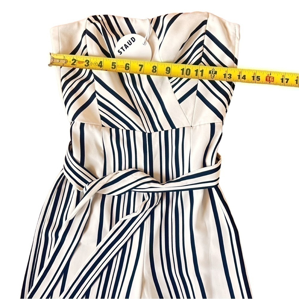 STAUD Black and White Striped Jumpsuit - Picture 3 of 7
